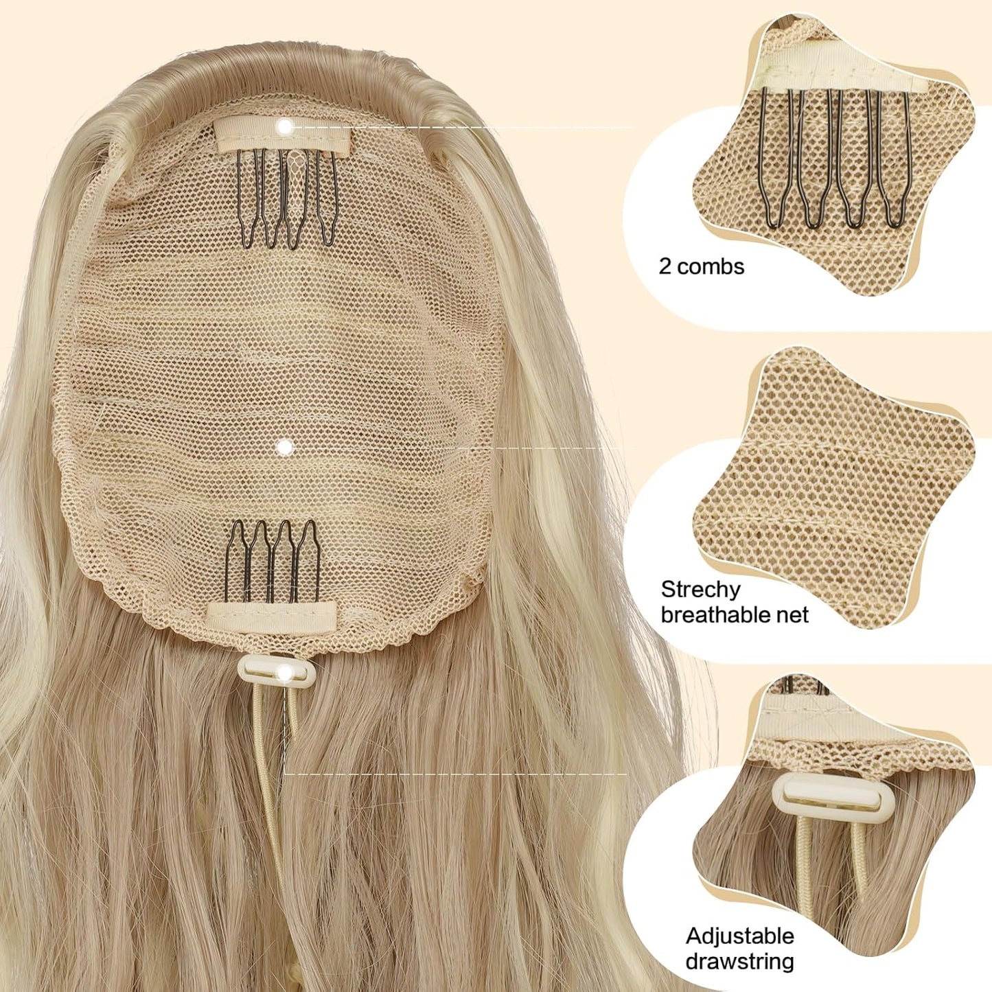 XENA` Drawstring Clip-in Ponytail